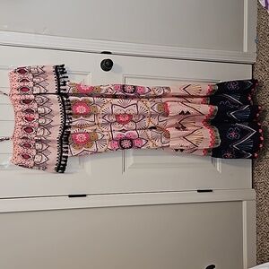 Pink Floral Print Maxi Dress in XXL